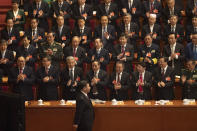 Chinese President Xi Jinping arrives for the opening session of the Chinese People's Political Consultative Conference in Beijing's Great Hall of the People, Sunday, March 3, 2019. (AP Photo/Ng Han Guan)