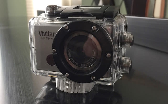 Vivitar DVR794HD in waterproof enclosure