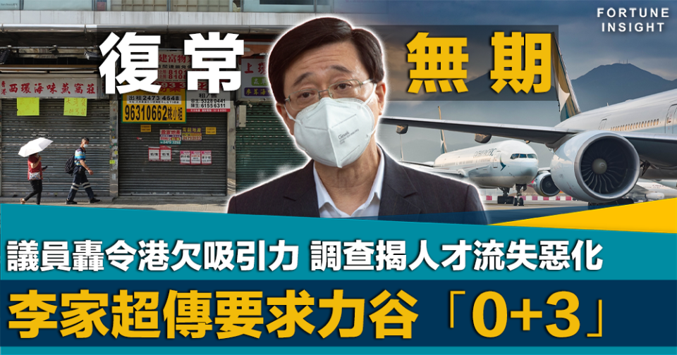 復常無期｜李家超傳要求各部門力谷「0+3」議員轟令港欠吸引力 調查揭人才流失惡化