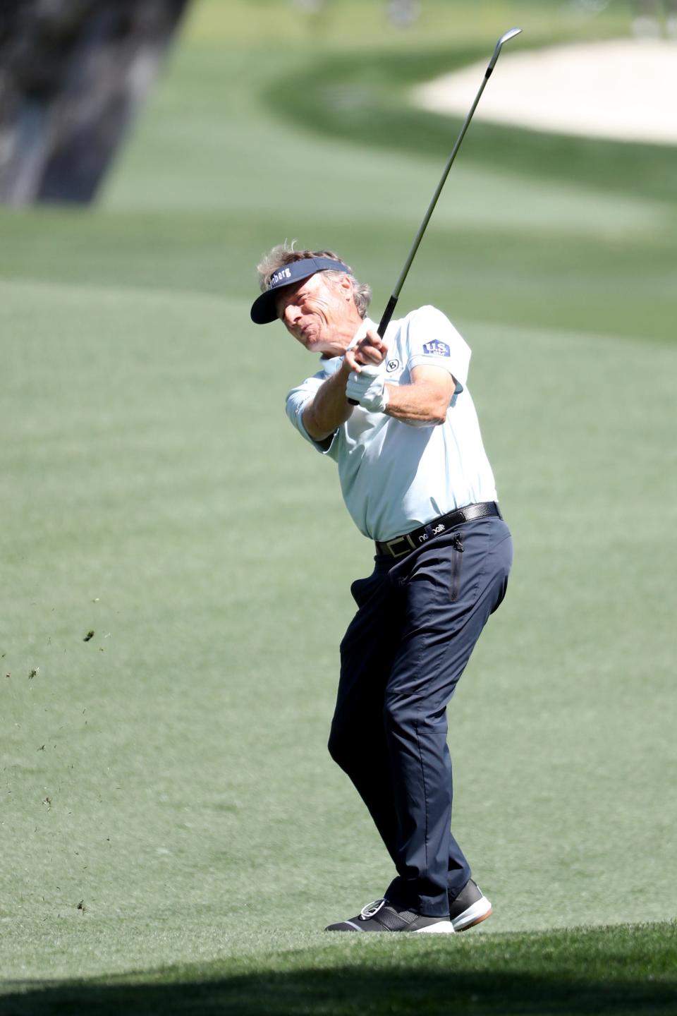 Bernhard Langer hits from the first fairway at Mission Hills Country Club during the pro-am day at Galleri Classic in Rancho Mirage, Calif., on Thursday, March 23, 2023.