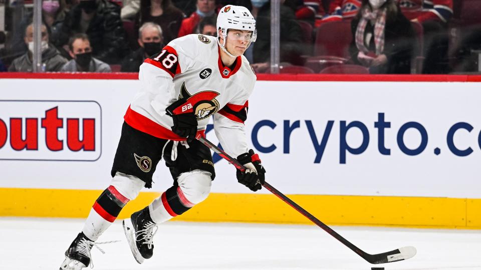 The Ottawa Senators announced on Wednesday that they have signed star forward Tim Stutzle to an eight-year, $66.8 million extension. (Getty Images)