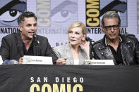 <p>Mark Ruffalo, Cate Blanchett, and Jeff Goldblum attend the Marvel panel on Day 3 of Comic-Con International on July 22, 2017, in San Diego. (Photo by Richard Shotwell/Invision/AP) </p>