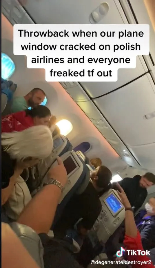 乘客被突如其來的巨響嚇到從座位上彈起。（圖／翻攝自抖音）