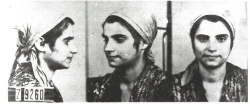 <span class="caption">Roma or Sinti girl imprisoned in Auschwitz. Pictures taken by the SS for their files.</span> <span class="attribution"><span class="source">Wiener Holocaust Library Collections</span>, <span class="license">Author provided</span></span>