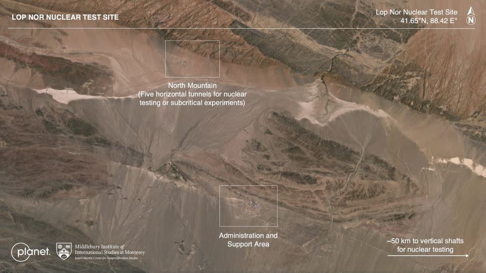 Lop Nur nuclear test site. - Planet Labs PBC/Middlebury Institute