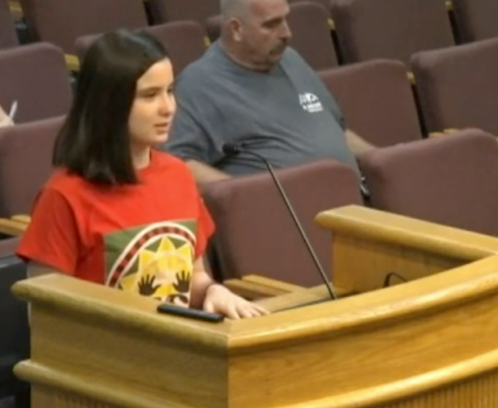Sophie Alberts addresses the Augusta County Board of Supervisors on Aug. 9, 2023.