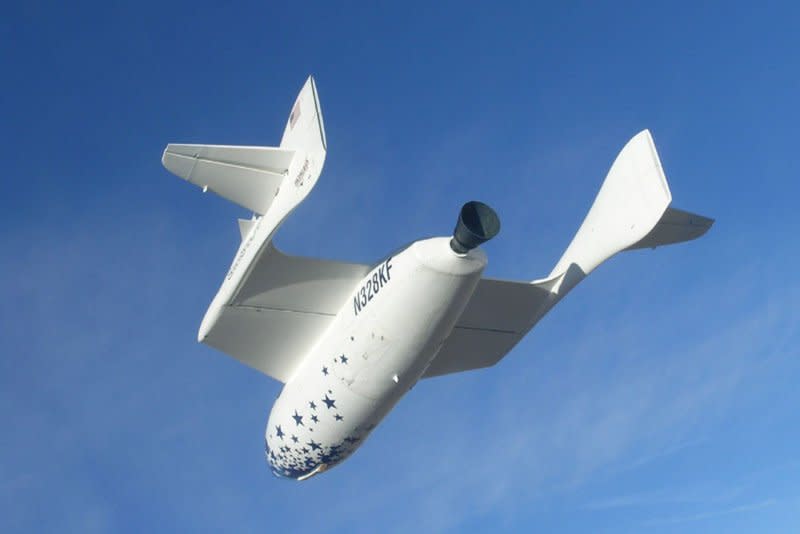 On October 4, 2004, SpaceShipOne, the first privately funded rocket to reach the edge of space, flew to an altitude above 62 miles over the California desert. UPI File Photo