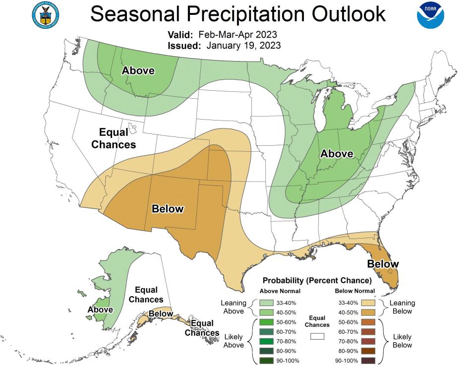 The National Weather Service is predicting above average precipitation in Ohio this spring.