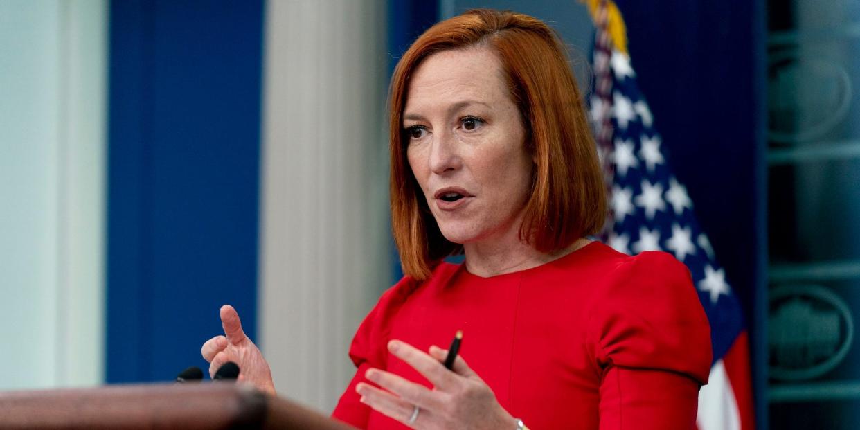 White House press secretary Jen Psaki speaks at a press briefing at the White House in Washington, Thursday, Jan. 20, 2022.