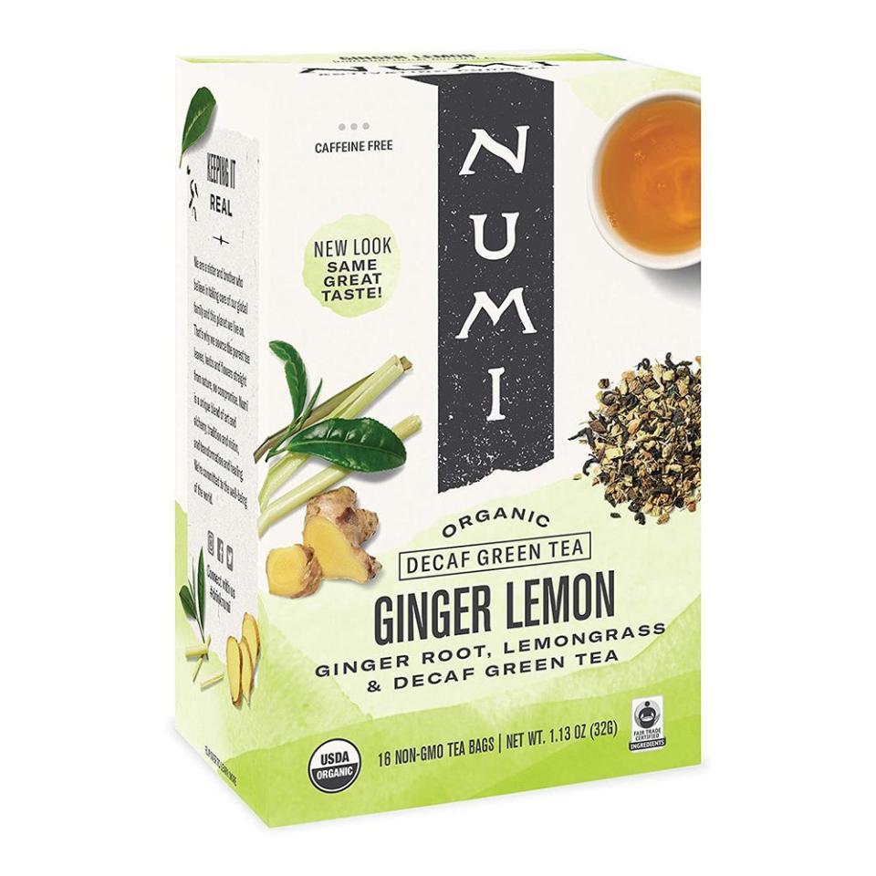 7) Numi Organic Ginger Lemon Decaf Green Tea