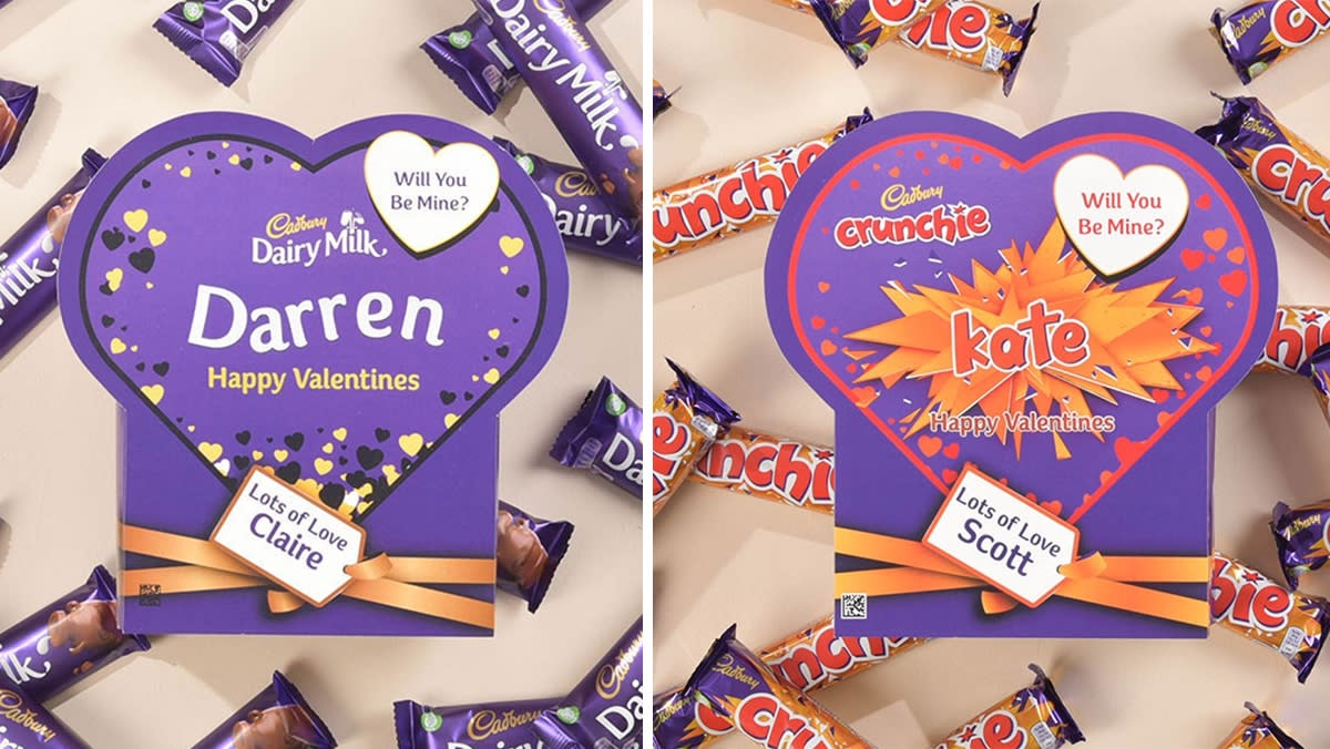 Cadbury has created Valentine’s Day boxes filled with your favourite chocolate bar (Getting Personal/ Cadbury)