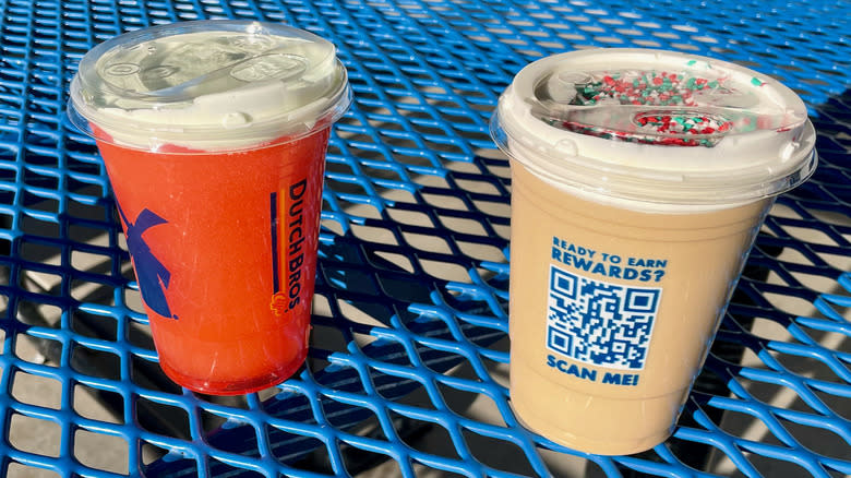 2 Dutch Bros cold holiday drinks