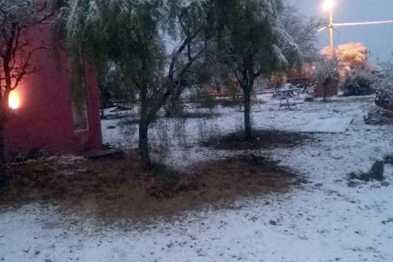 También nevó en otra zona de la provincia de Córdoba como en Villa Cura Brochero en el Valle de Traslasierra