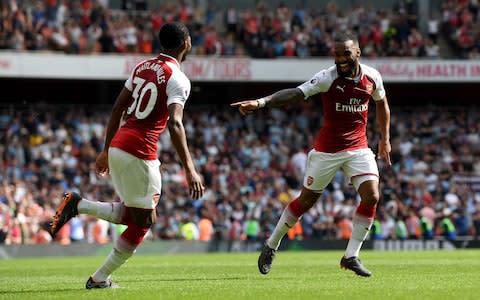 Lacazette celebrates scoring Arsenal's fourth goal - Credit: Getty images