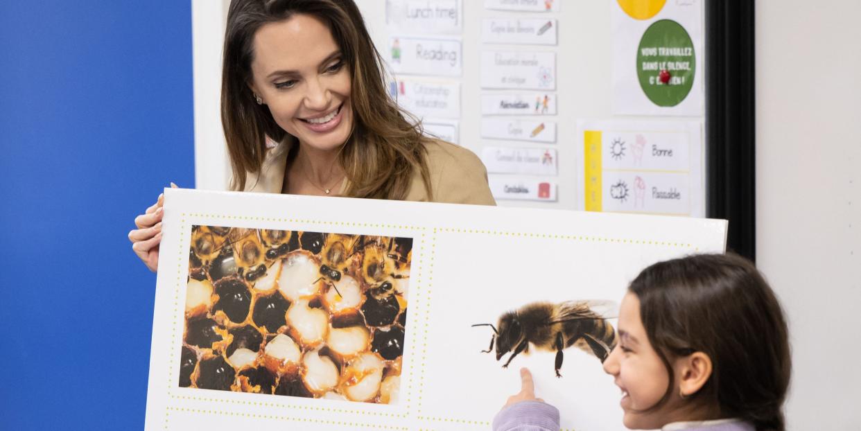 angelina jolie and guerlain bee school program