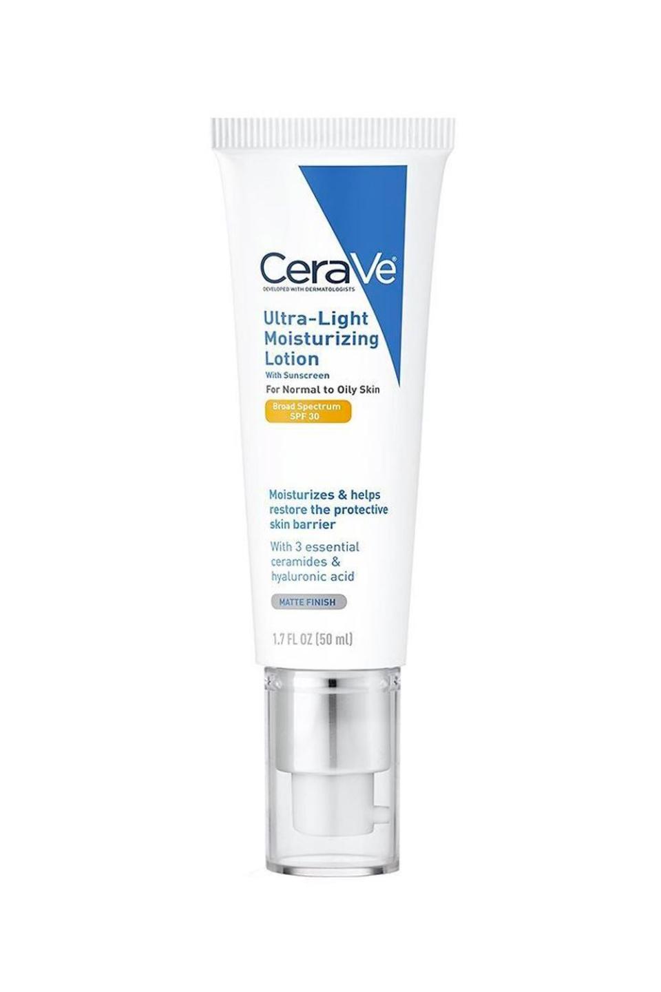 2) CeraVe Ultra-Light Face Moisturizing Lotion SPF 30