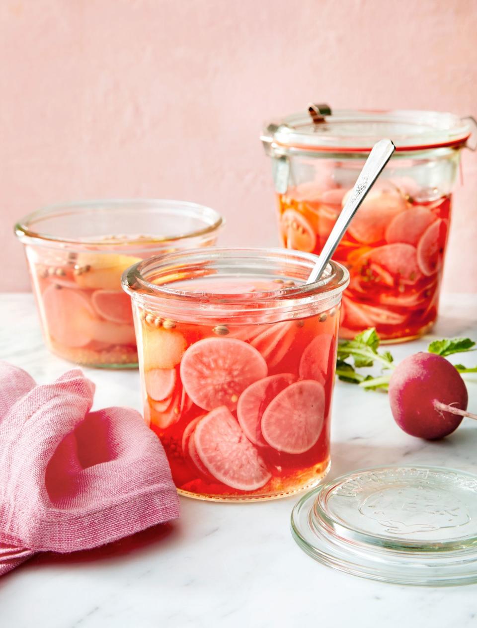 Quick Pickled Radishes with Lemon, Ginger, and Maple