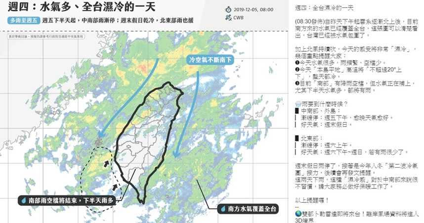 今天全台都有雨，就連比較少下雨的中南部，也會覺得很濕冷。（圖／報系資料照片）