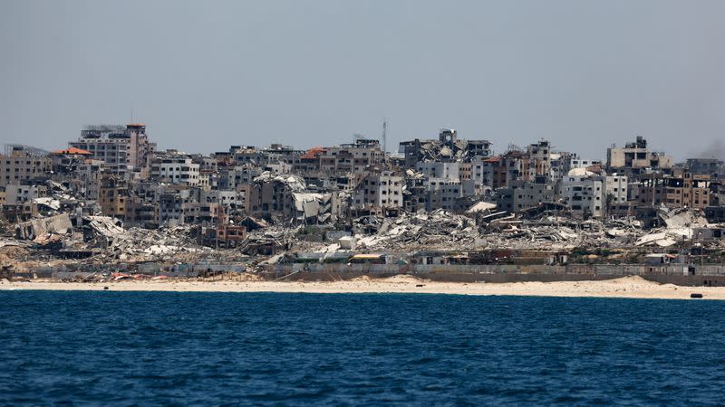 FILE PHOTO: Destroyed buildings stand in Gaza