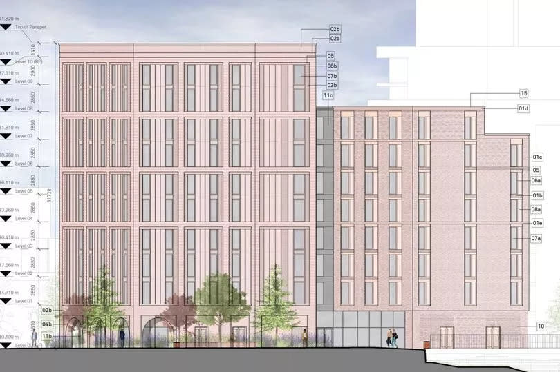 Architects plans for part of the Malago Road student accommodation