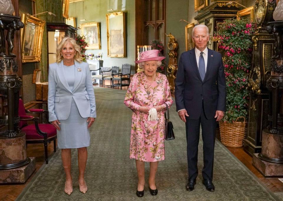 Queen Elizabeth II with President Joe Biden and First Lady Jill Biden (Getty Images)