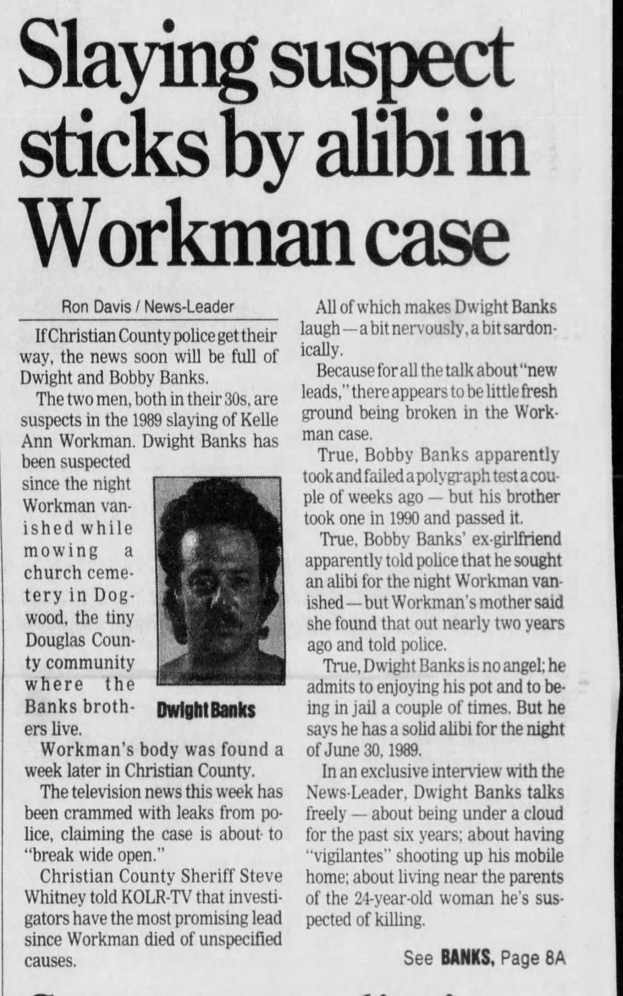 Part 1 of a July 29, 1995 story about the Kelle Ann Workman investigation.