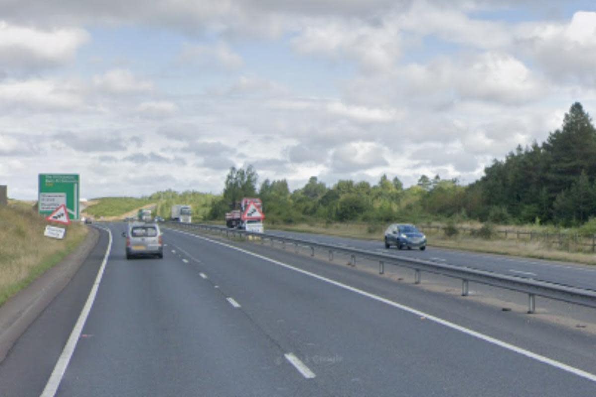 The A14 westbound is closed following a serious collision <i>(Image: Google)</i>