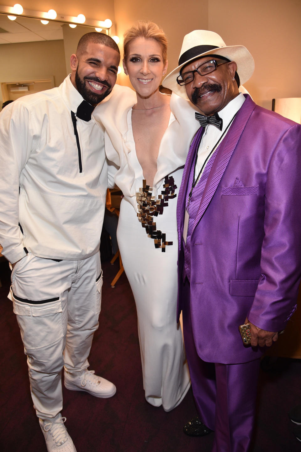 Drake, Dion and Dennis Graham. (Photo: Kevin Mazur/BBMA2017 via Getty Images)