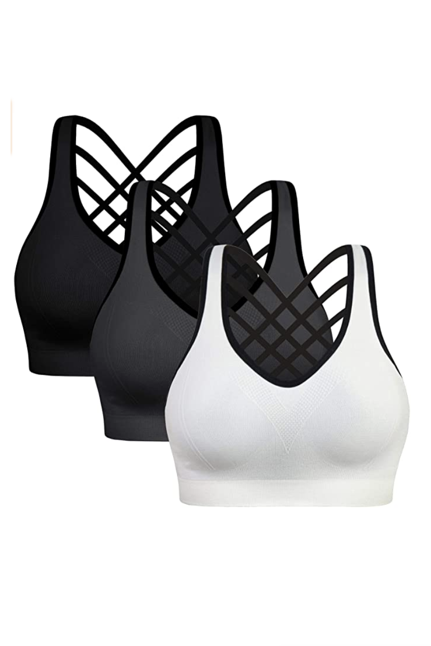 BHRIWRPY Padded Strappy Sports Bras for Women