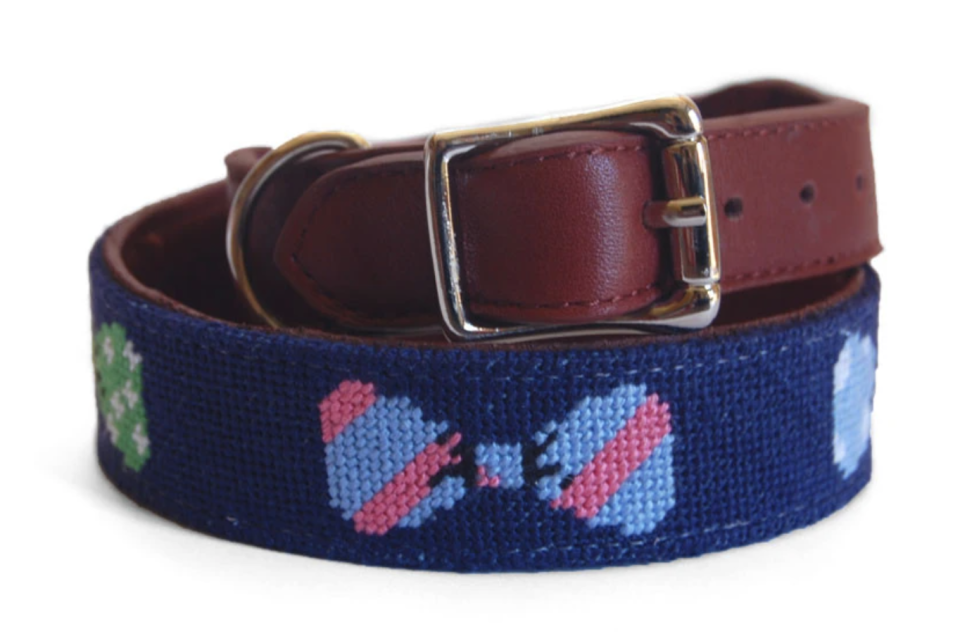 11) BOW TIE NEEDLEPOINT DOG COLLAR™