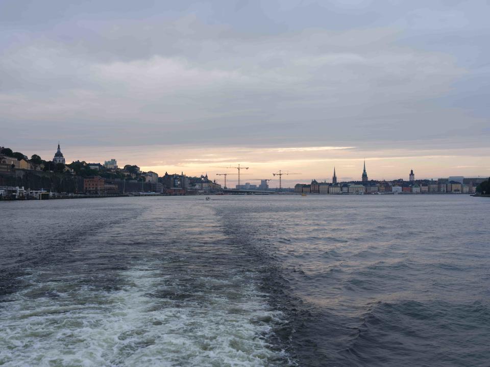 Sailing on a ferry away from Stockholm