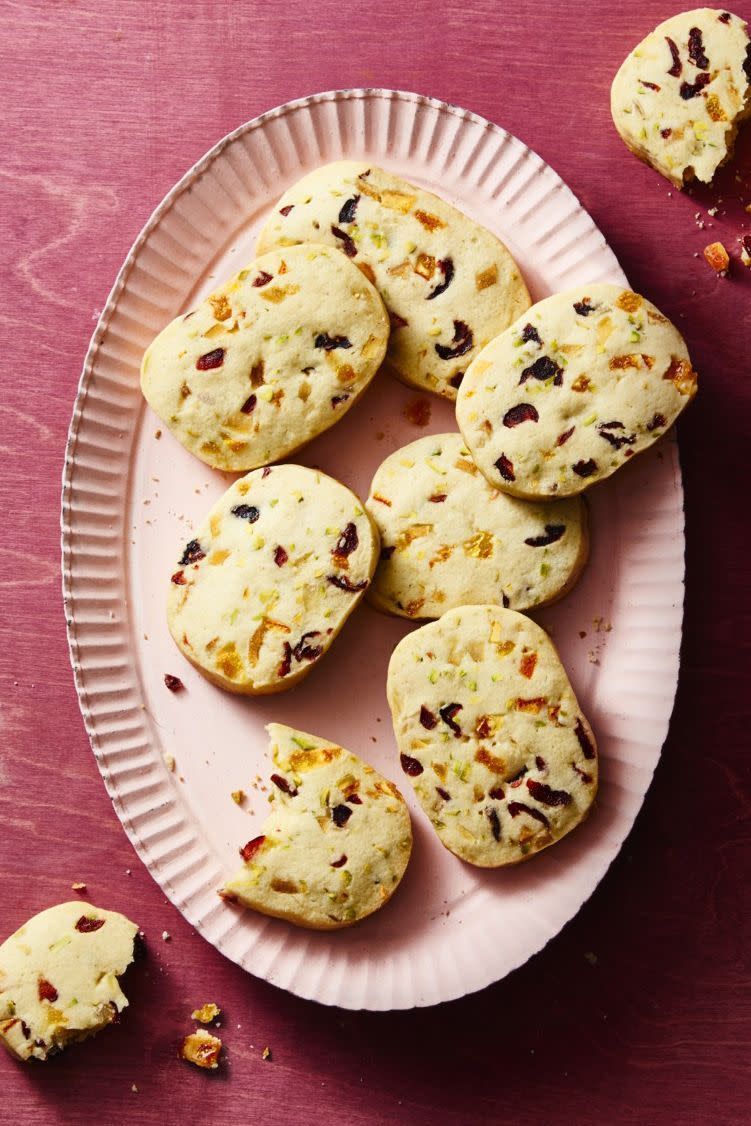 <p>Sure, you might be the only one in the family that loves Grandma's fruitcake (besides Grandma, of course!), but these cookies will win everyone over. Trust.</p><p><em><a href="https://www.goodhousekeeping.com/food-recipes/dessert/a25334927/fruitcake-cookies-recipe/" rel="nofollow noopener" target="_blank" data-ylk="slk:Get the recipe for Fruitcake Cookies »;elm:context_link;itc:0;sec:content-canvas" class="link ">Get the recipe for Fruitcake Cookies »</a></em></p>