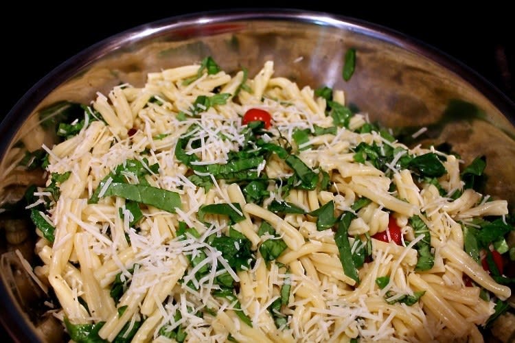 Carbo load. Recipe: Four-Step Basil-Balsamic Pasta Salad 