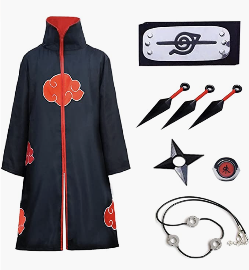 Akatsuki from Naruto Costume with cloak, daggers and accessories (Photo via Amazon)