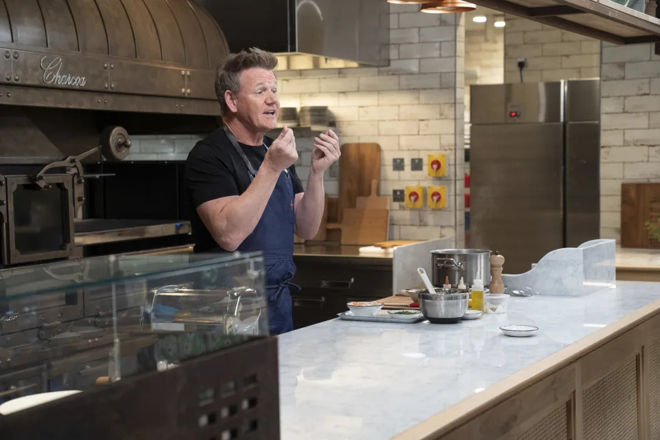 Gordon Ramsay's Future Food Stars,12-05-2022,7,Gordon Ramsay,Embargoed for publication until 00:00:01 on Tuesday 26/04/2022 - Picture shows: Gordon Ramsay Pasta demo,Studio Ramsay,Studio Ramsay