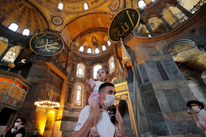 FILE PHOTO: People visit Hagia Sophia or Ayasofya Museum in Istanbul