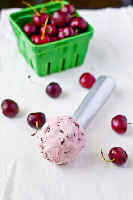 Cherry Amaretto Chocolate Chip Ice Cream