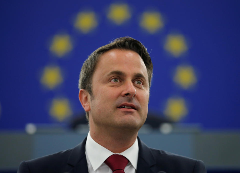 Prime Minister of Luxembourg, Xavier Bettel, speaking to the European Parliament (Reuters)