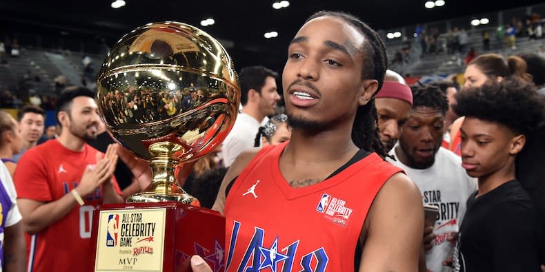 Quavo Earns MVP Trophy After Killing It During NBA All-Star Celebrity Game