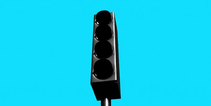 Traffic light with four lights