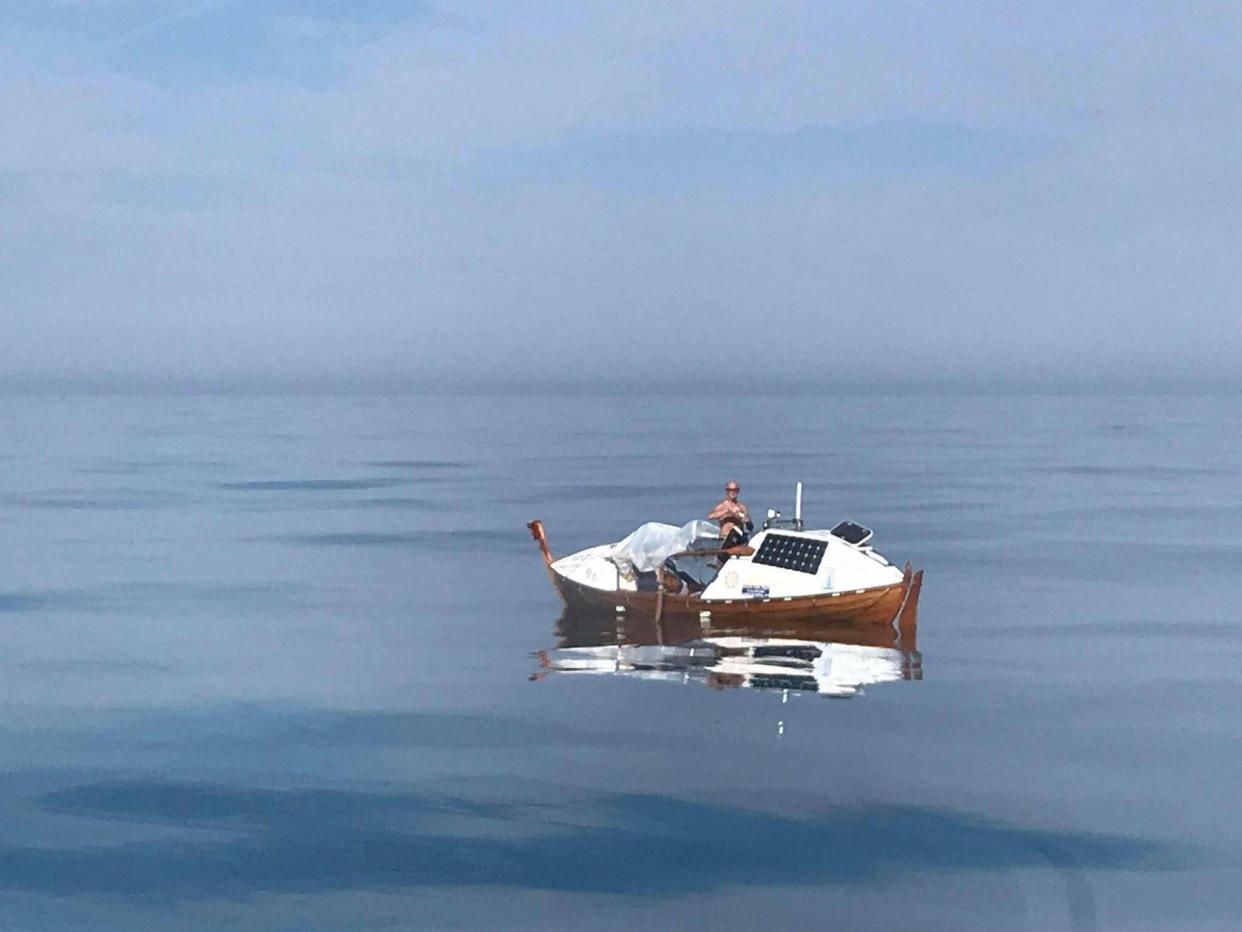 Hutchison spent three years building his 23ft wooden rowing boat: PA/file