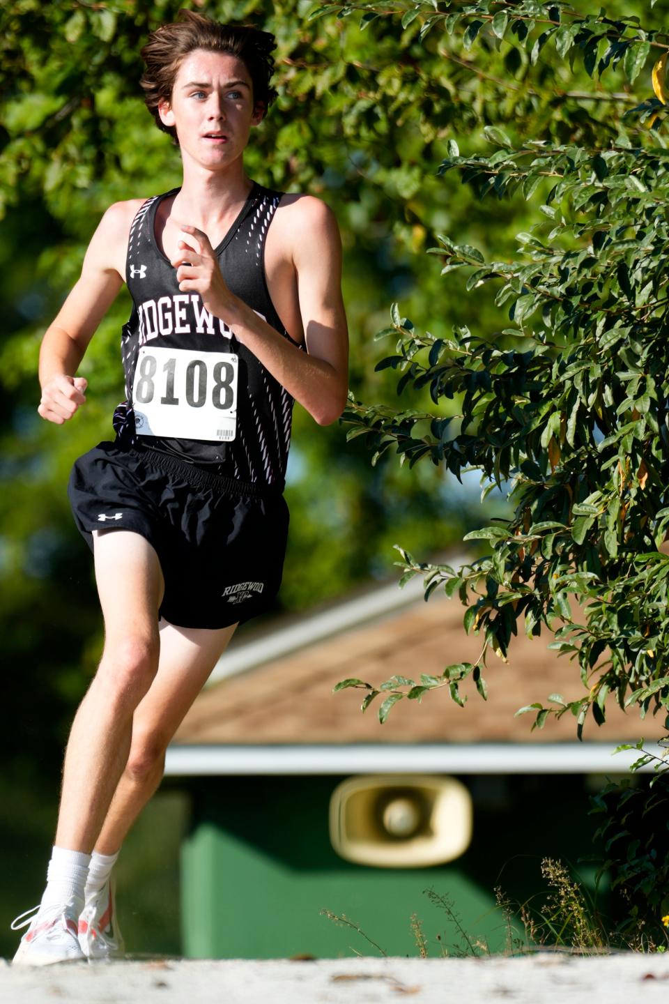 Luke Pash, of Ridgewood, leads the way at the Big North Freedom Cross Country Championships. Pash went on to win the race, which was held in Mahwah, Monday, October 2, 2023.