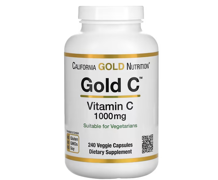 California Gold Nutrition, Gold C, USP Grade Vitamin C, 1,000mg, 240 Veggie Capsules. PHOTO: iHerb