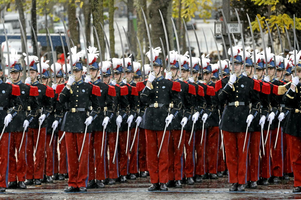 Depuis 1802, l'école spéciale militaire de Saint-Cyr forme les futurs officiers supérieurs de l'armée française.   - Credit:Ludovic Marin/AP/SIPA / SIPA / Ludovic Marin/AP/SIPA