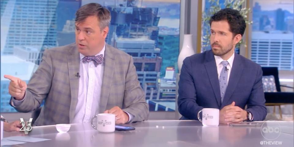 New York Times political reporters Jonathan Martin (left) and Alex Burns (right) on ABC's "The View."