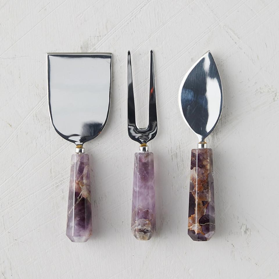 Amethyst Handle Cheese Knife Set