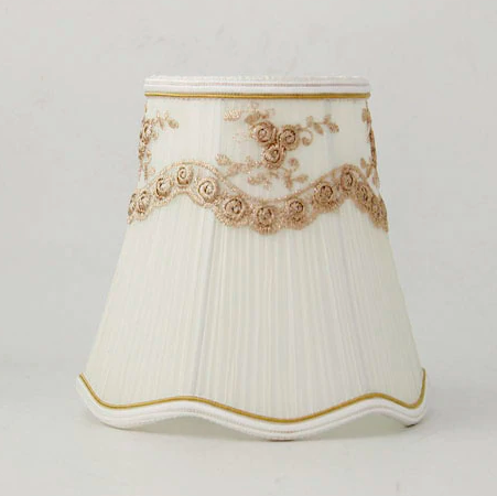 This bell-shaped, <a href="https://fave.co/2Sviwlj" rel="noopener" target="_blank" data-ylk="slk:pleated lampshade by Meng Deng Wei;elm:context_link;itc:0;sec:content-canvas" class="link "><strong>pleated lampshade by Meng Deng Wei</strong></a> with its embroidered, lace trimmings. <em>Rs.587.</em> <a href="https://fave.co/2Sviwlj" rel="noopener" target="_blank" data-ylk="slk:Buy here!;elm:context_link;itc:0;sec:content-canvas" class="link "><strong>Buy here!</strong></a>