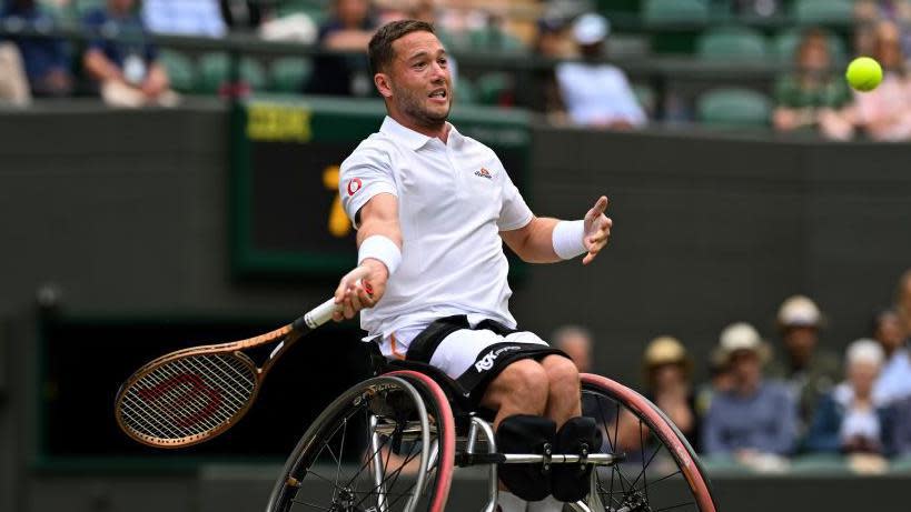 Alfie Hewett in action at Wimbledon