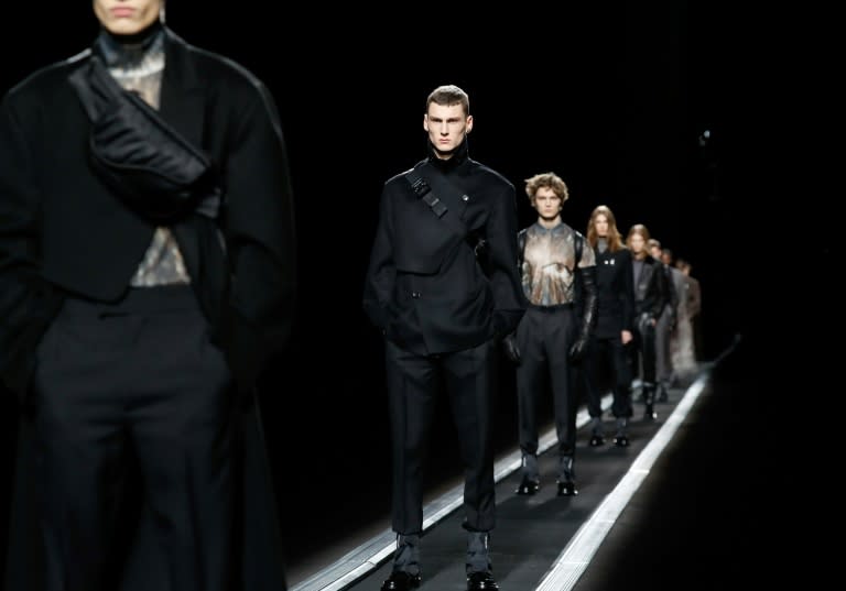 Models presented creations by Dior during the men's Fall/Winter 2019/2020 collection fashion show in Paris