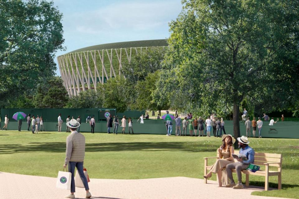 A concept image of AELTC’s proposed 8,000-seater show court (ALLIES AND MORRISON/AELTC)